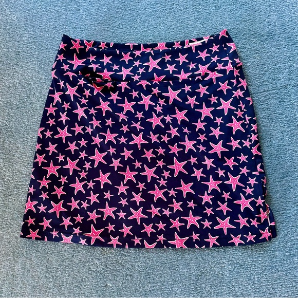 Golftini Shooting Stars Pull On Tech Skort - Navy and Pink - Picture 2 of 4